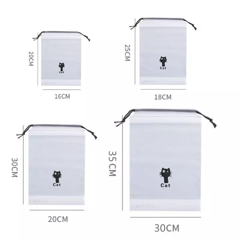 Set Of 4 Portable Waterproof Cute Bear Print Drawstring, Waterproof Travel Luggage Bag, Home Clothes Storage Bag, Shoes Organizer Pouch, Portable Cartoon Drawstring Shoe Storage, Waterproof Cosmetic Storage Bag, Transparent Clothing Drawstring Pocket Set Of 4 Portable Waterproof Cute Bear Print Drawstring, Waterproof Travel Luggage Bag, Home Clothes Storage Bag, Shoes Organizer Pouch, Portable Cartoon Drawstring Shoe Storage, Waterproof Cosmetic Storage Bag, Transparent Clothing Drawstring Pocket